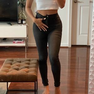 Fashion Nova Size 3 Grey Black Ultra High Rise Skinny Jeans